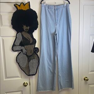 Boohoo Light Blue•High•Waisted Wide Leg Jeans